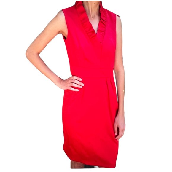 Like New Jessica Howard Brith Pink Sleeveless Ruffle Dress Size 12P - Picture 4 of 10